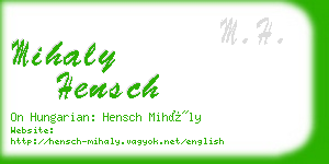 mihaly hensch business card